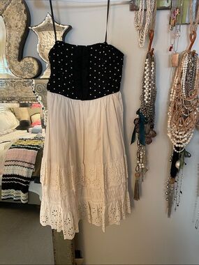 by anthropologie strapless twofer pleated midi dress By Anthropologie Strapless Twofer Pleated Midi Dress at MarketFair Shoppes  in Princeton, NJ